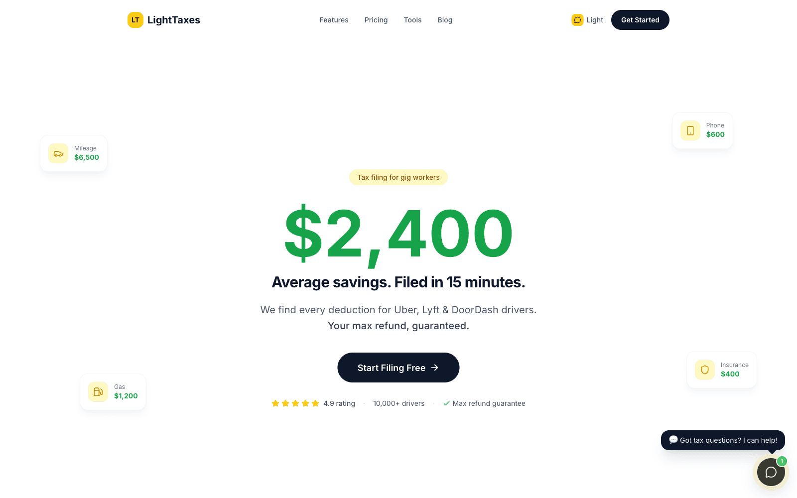 LightTaxes: AI tax filing for US gig workers